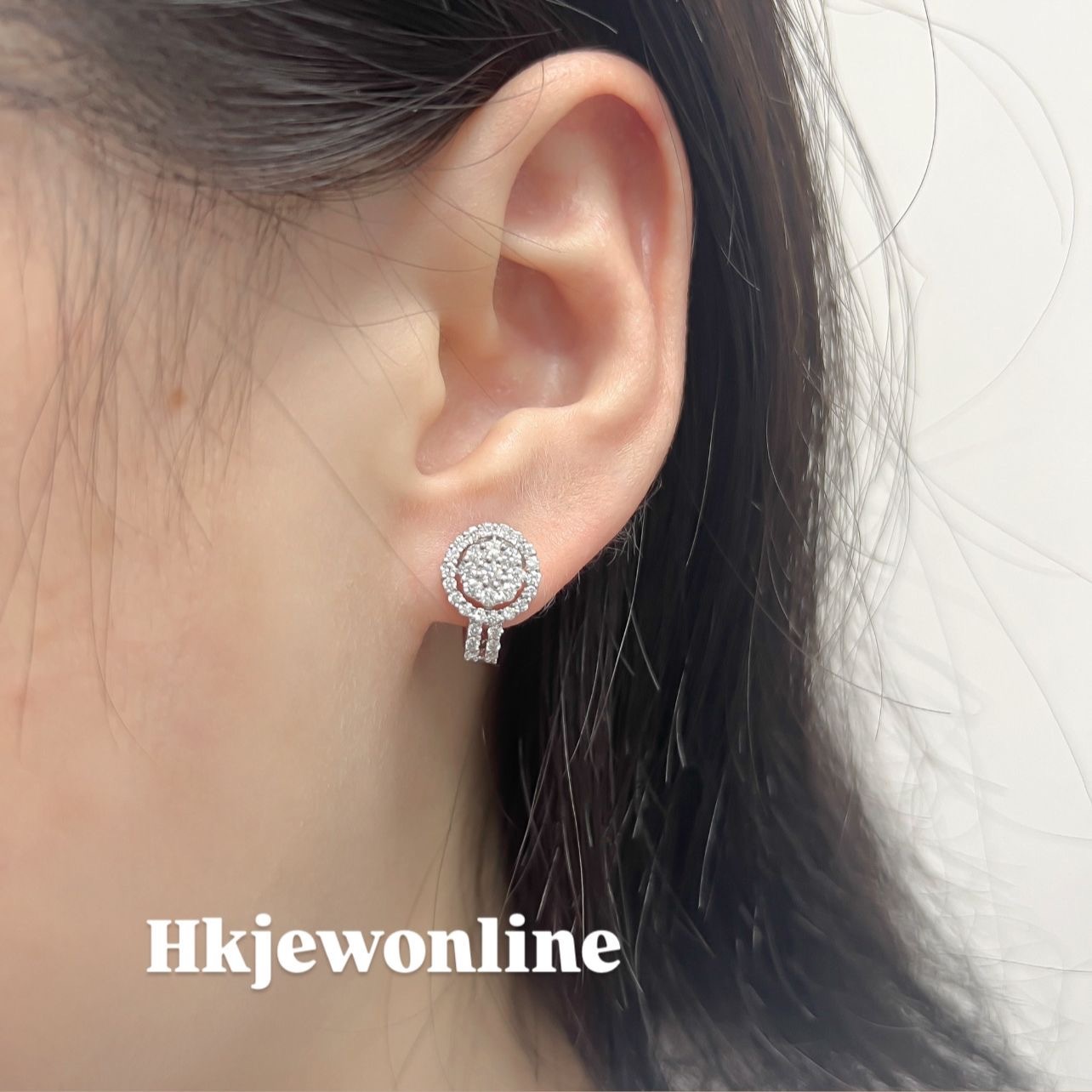 14K White Gold Diamond Earrings