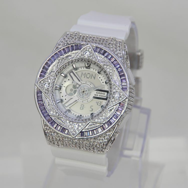 銀色 改裝手錶 BA-110X-7A3 - 紫圈魔法星