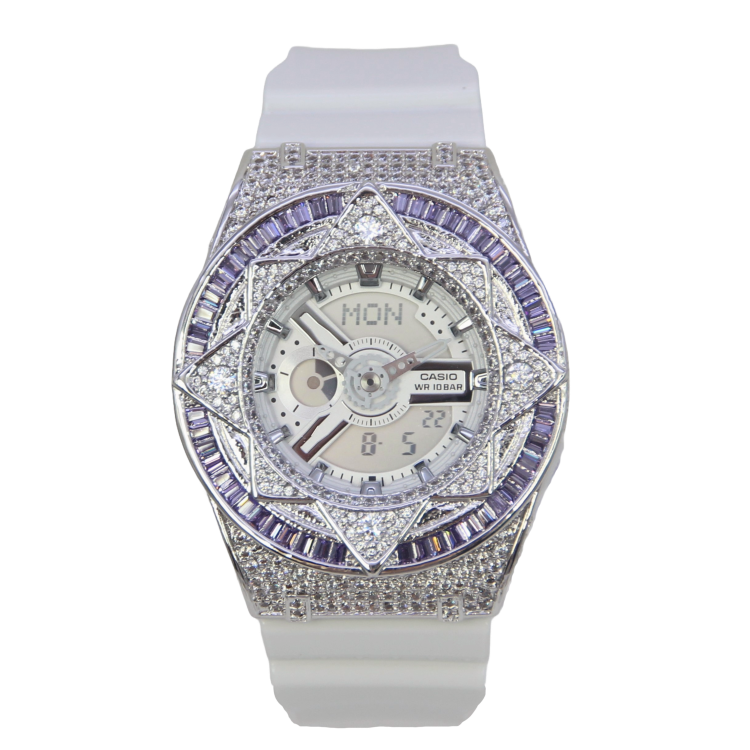 銀色 改裝手錶 BA-110X-7A3 - 紫圈魔法星