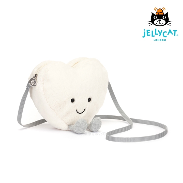 【樂森藥局】英國 Jellycat Amuseable Cream Heart Bag 雪白愛心斜背包