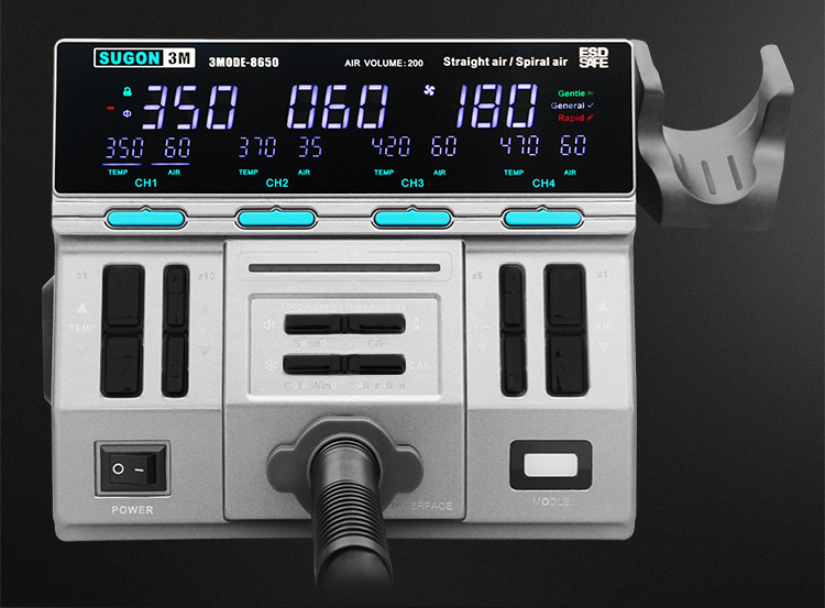 SUGON速工新款3MOED-8650熱風槍 工業級高功率手機維修CPU拆焊台