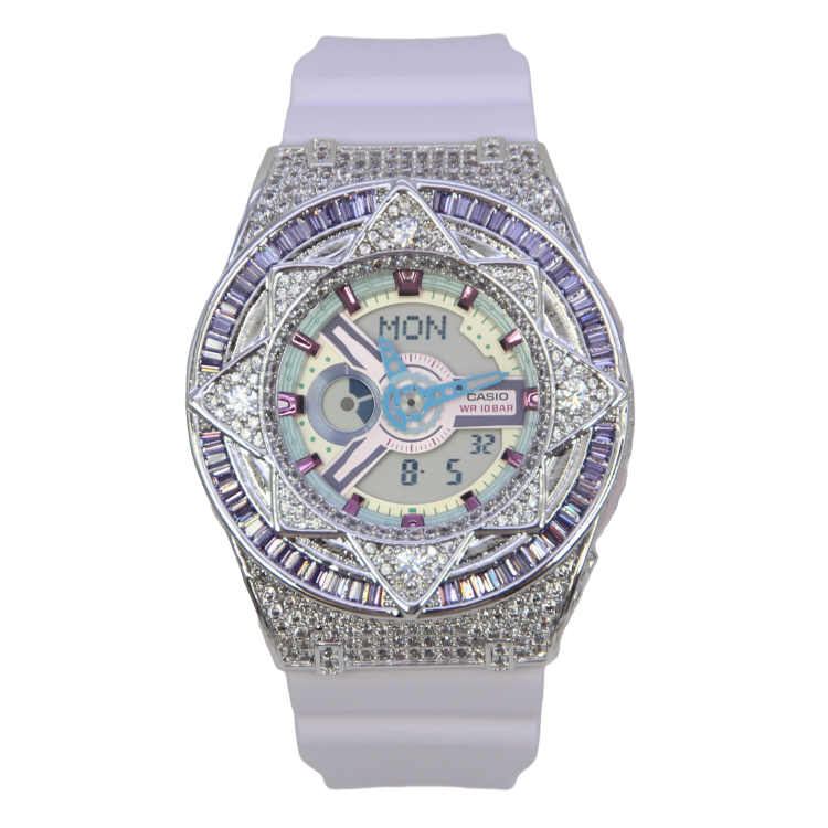 銀色 改裝手錶 BA-110XPM-6A - 紫圈魔法星