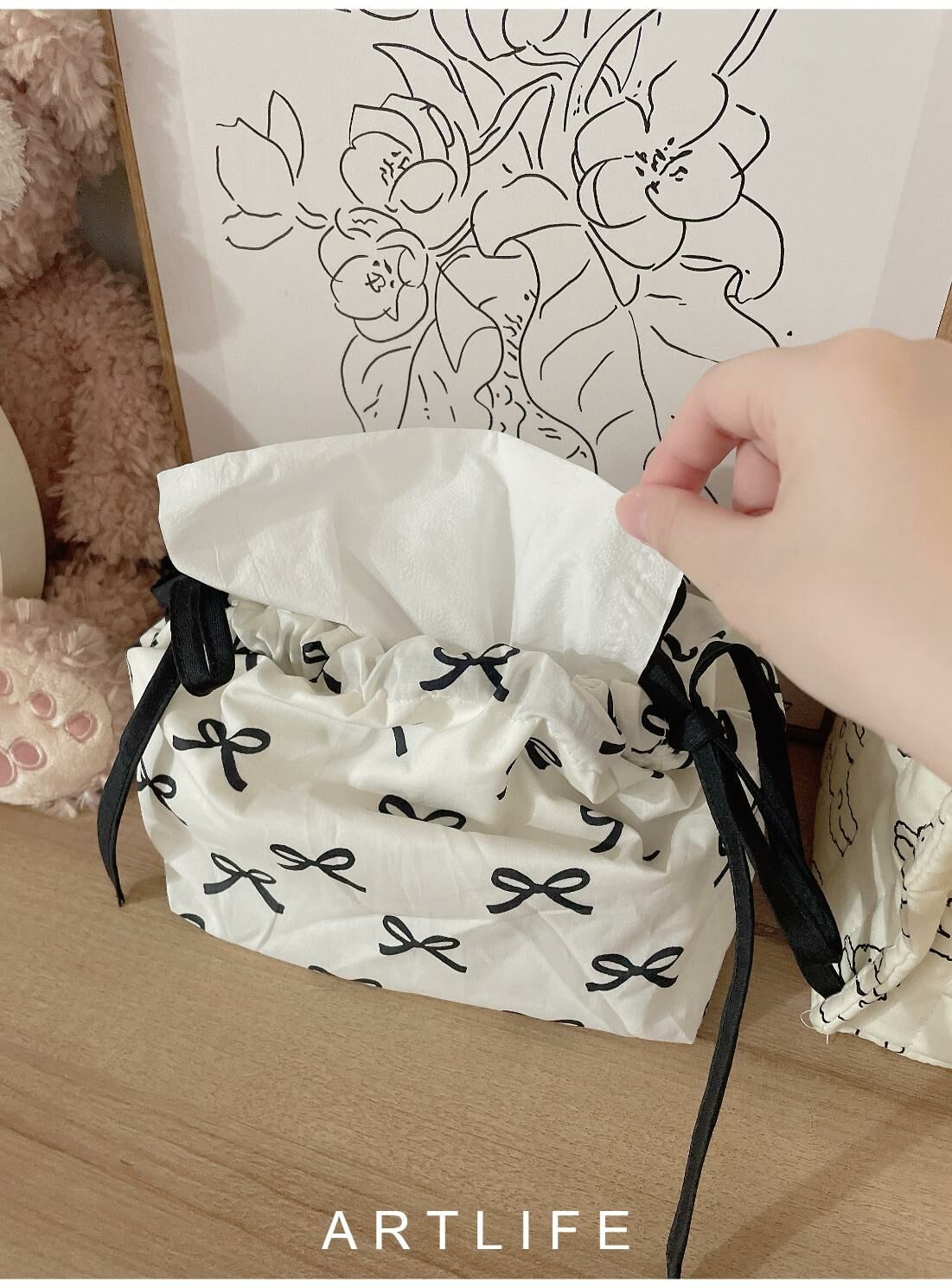 蝴蝶結綁帶紙巾套