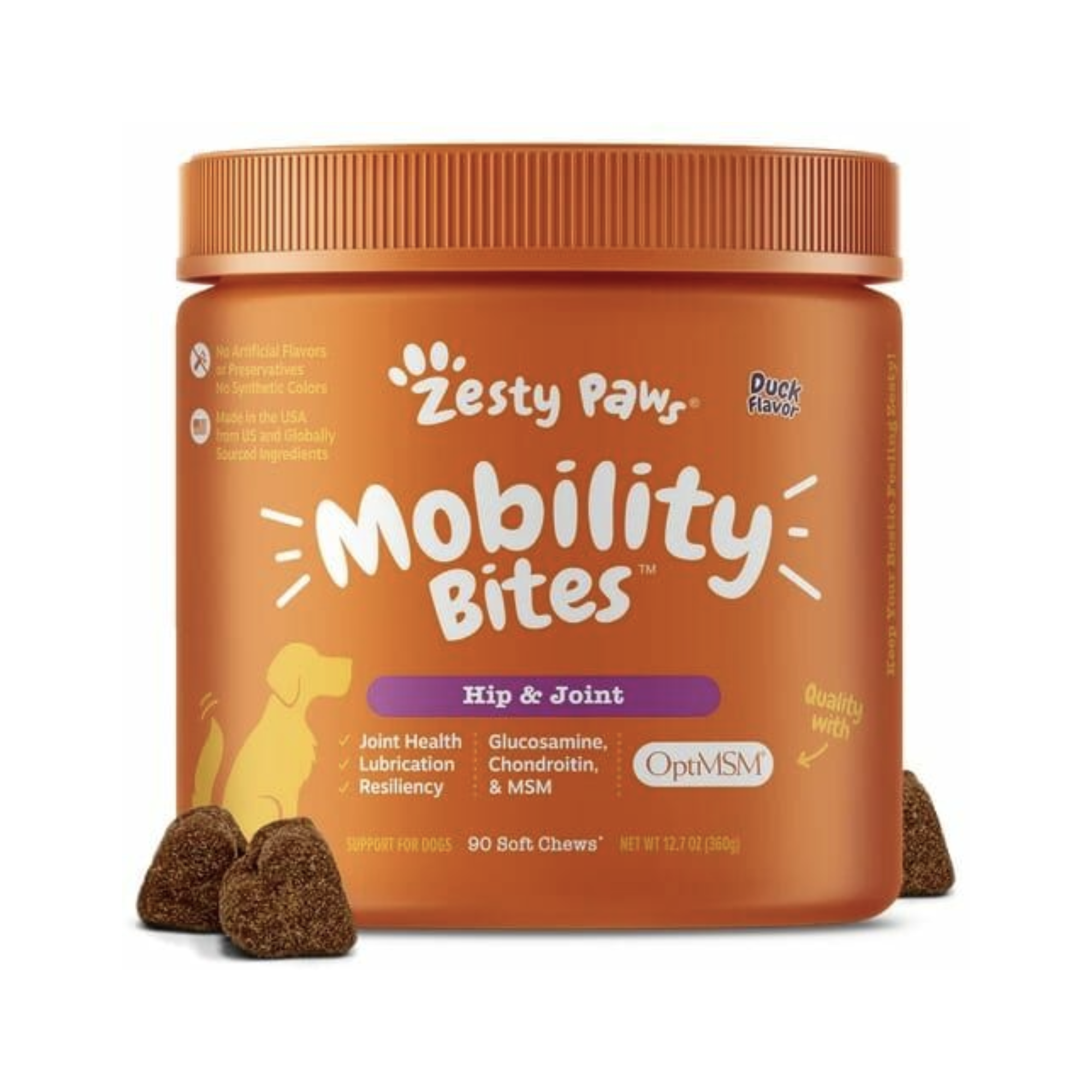 Zesty Paws-  犬用關節護理咀嚼片 ( 煙肉味/鴨 肉 味 ) 90片 - 360g