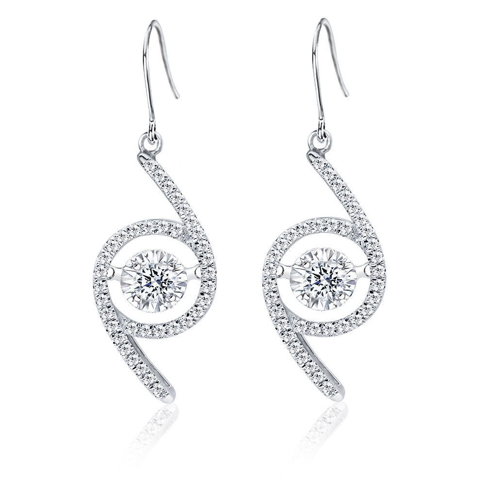 60分14K金滿鑽擁抱鑽石耳環