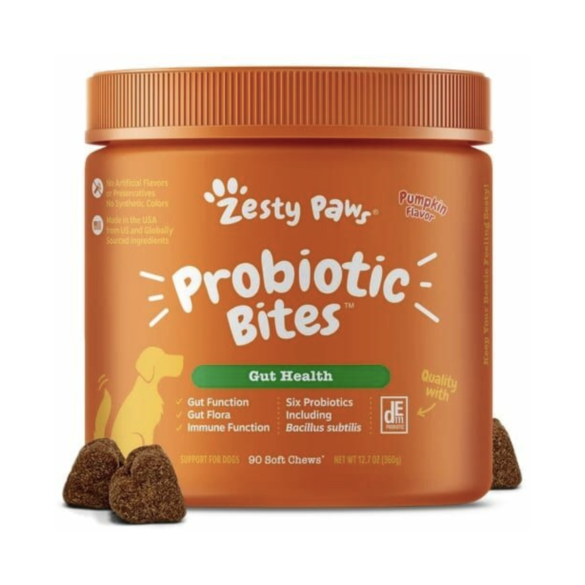 Zesty Paws -犬用腸道健康 - 益生菌補充咀嚼片 (南瓜味 ) ( 90 粒)