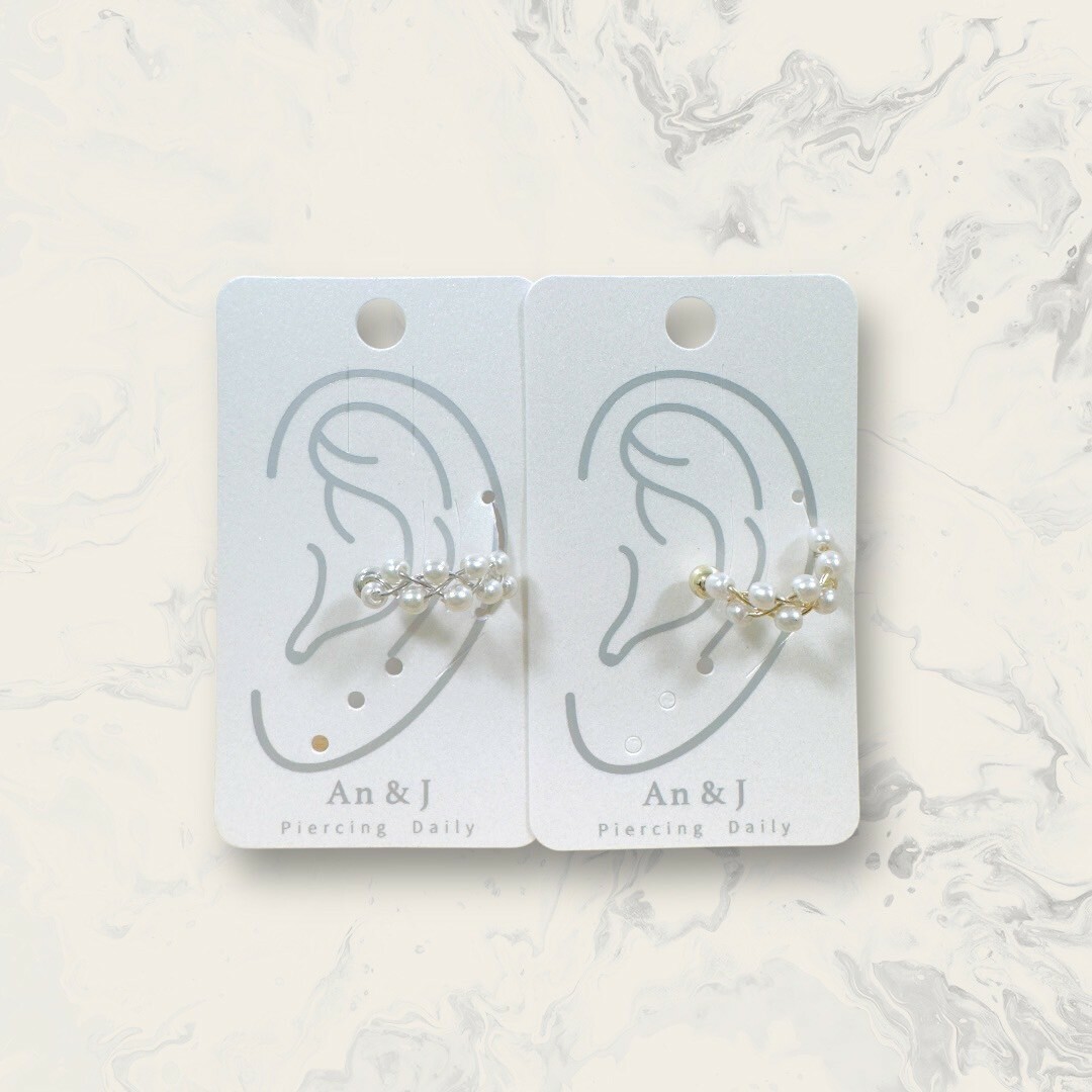 韓國直送耳骨夾 珍珠串麻花辮