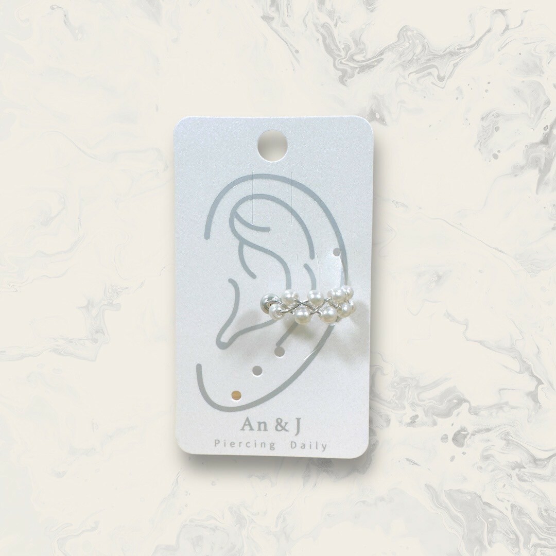 韓國直送耳骨夾 珍珠串麻花辮