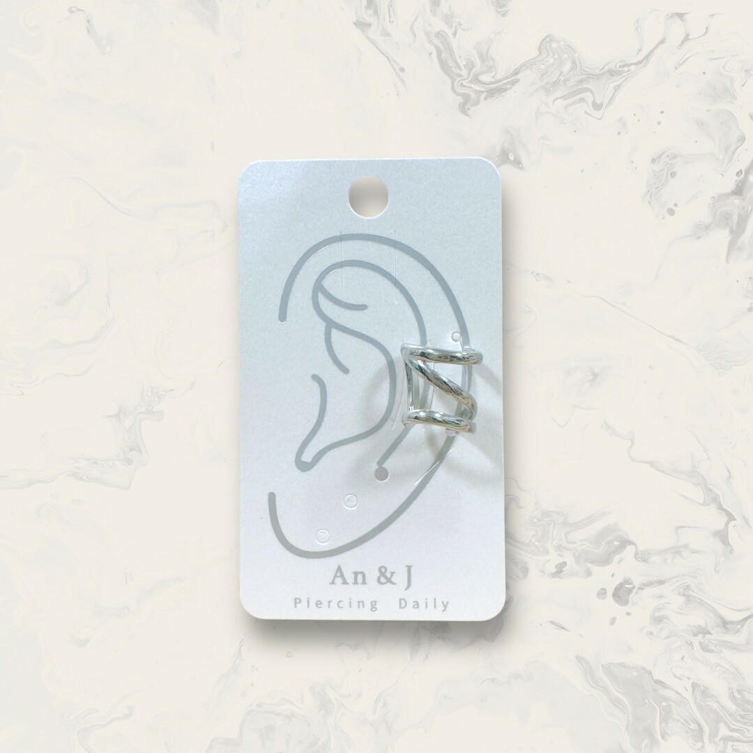 韓國直送耳骨夾 寬版 上下線中斜線