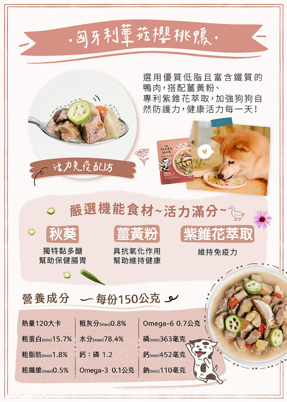 匈牙利燻菇櫻桃鴨，免疫力增強，薑黃粉添加