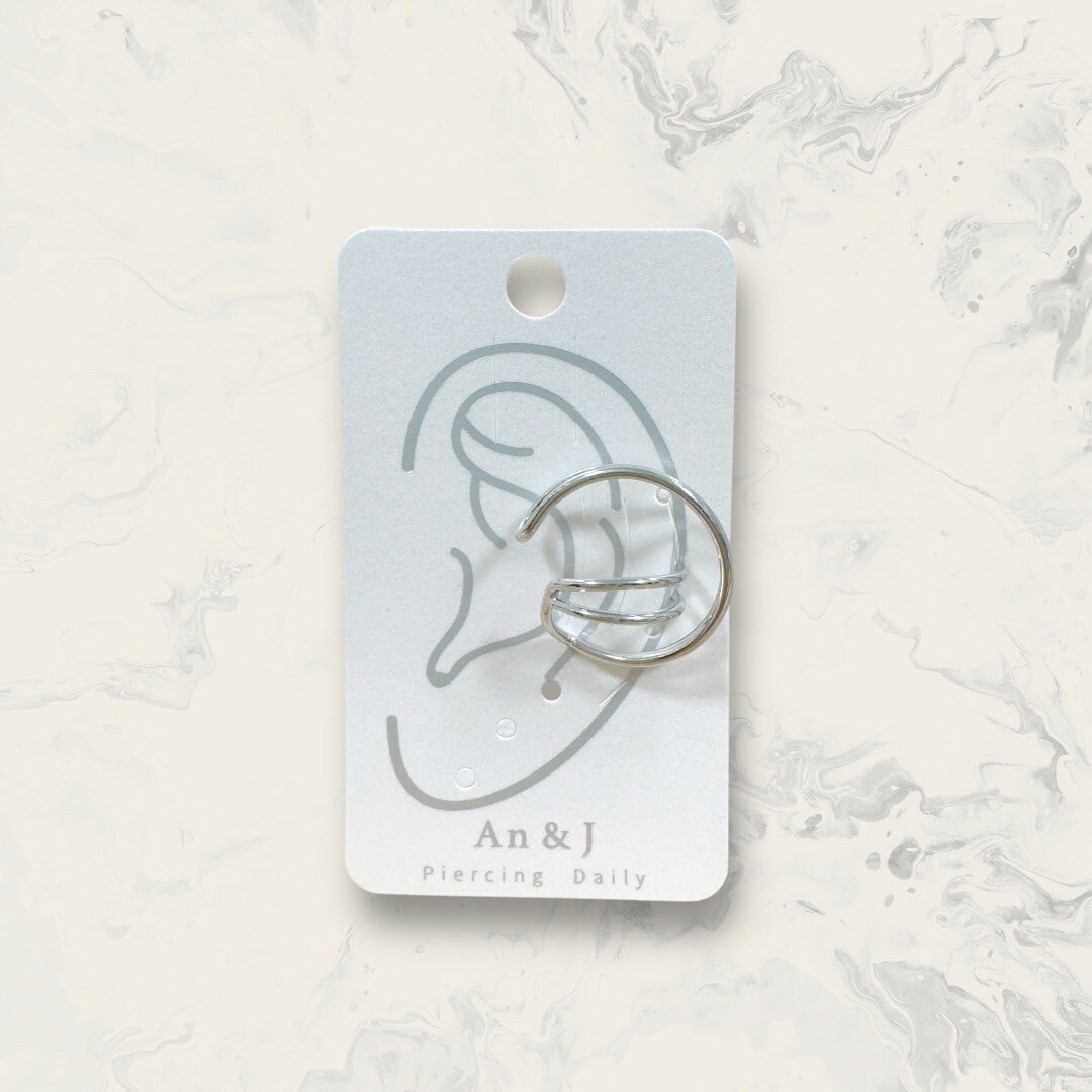 韓國直送耳骨夾 中雙線外大雙線圓框