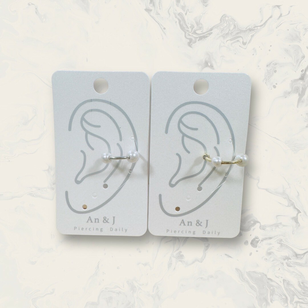 韓國直送耳骨夾 排列三珍珠圈