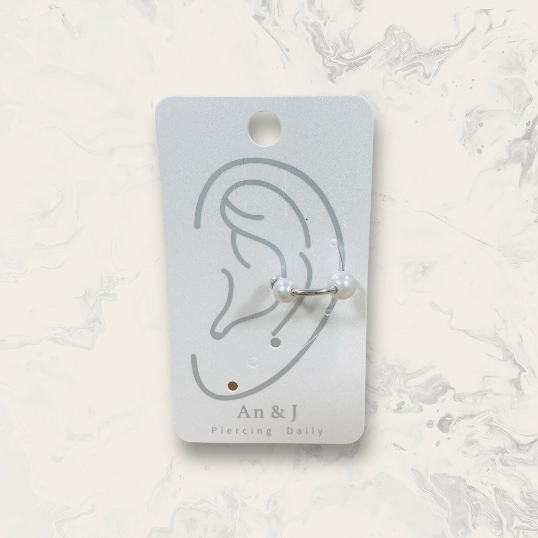 韓國直送耳骨夾 排列三珍珠圈