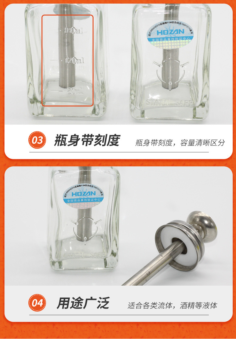 按壓式玻璃溶劑瓶