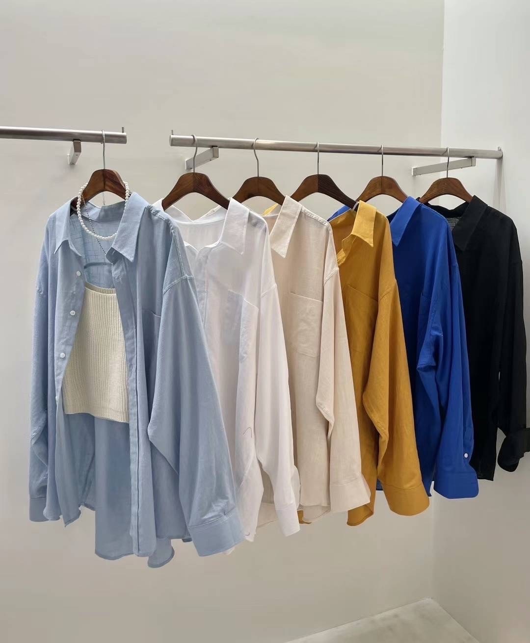 正韓爆款棉麻oversize襯衫