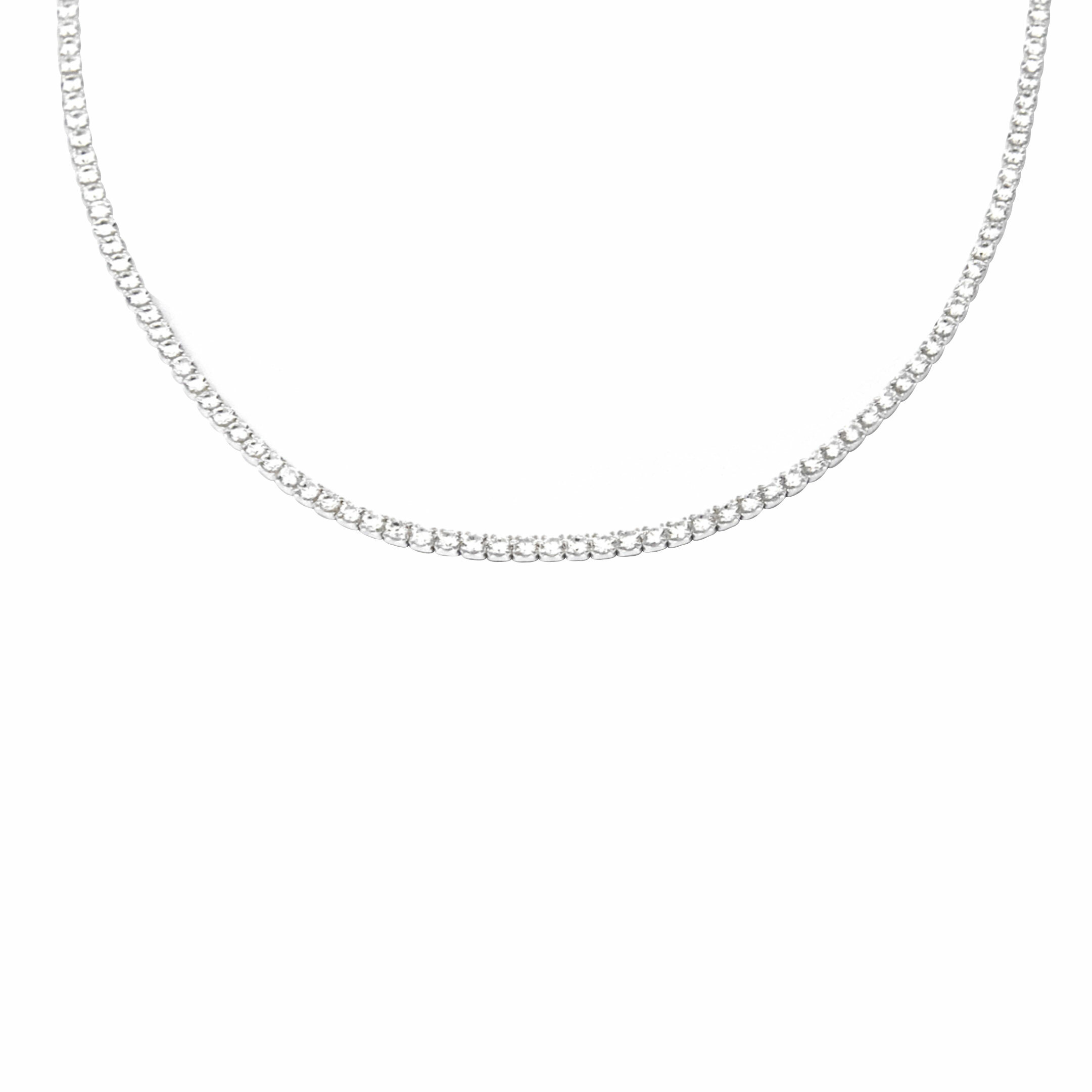 滿鑽方格・純銀項鍊 (RNS10125)