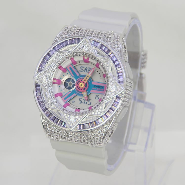 銀色 改裝手錶 BA-110NR-8A - 紫圈魔法星