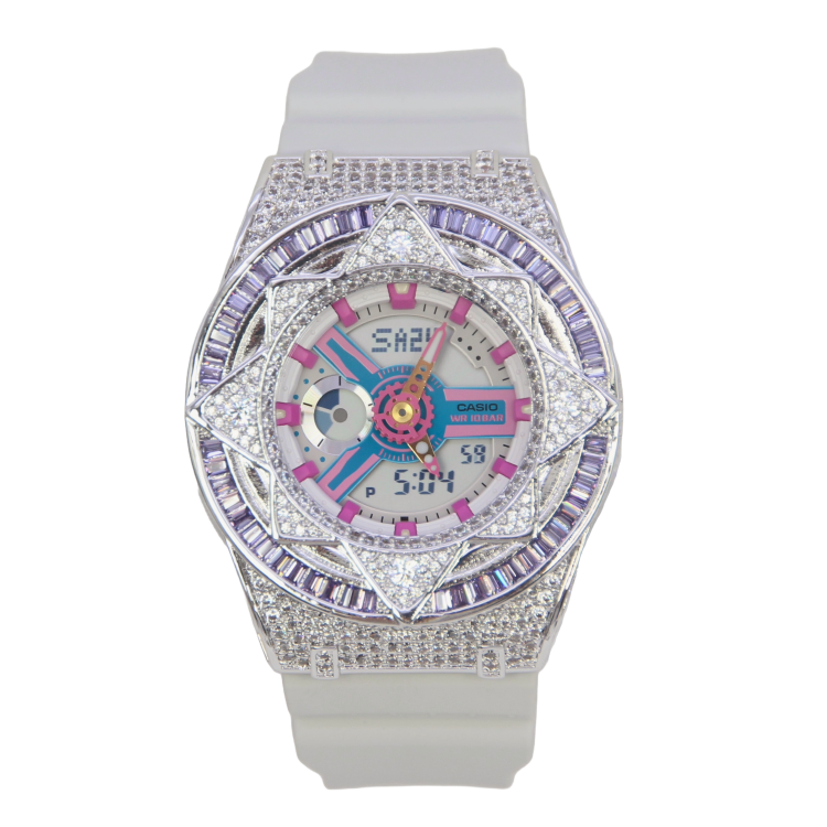 銀色 改裝手錶 BA-110NR-8A - 紫圈魔法星