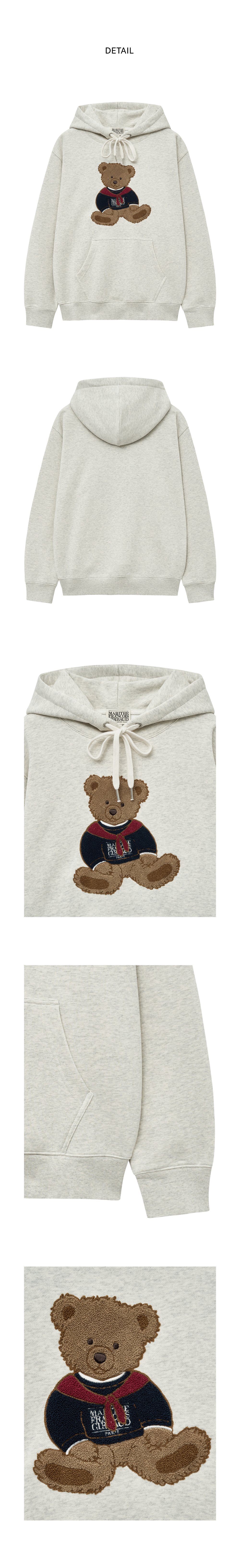 【現貨】韓國代購 Marithe Francois Girbaud 2024新款 MFG 毛絨 熊熊 帽T