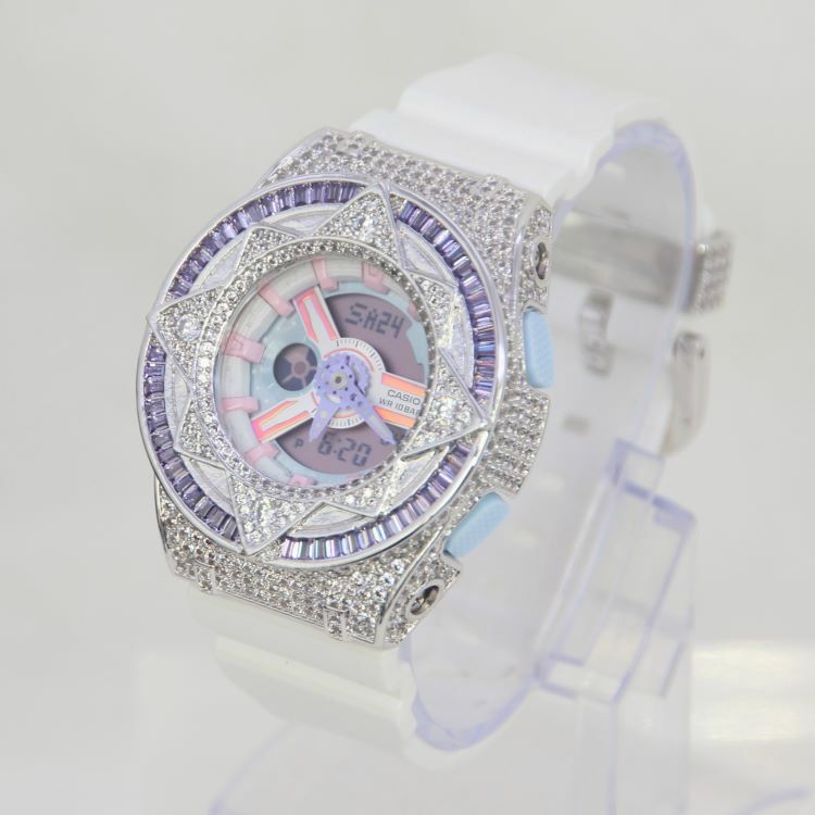 銀色 改裝手錶 BA-110FH-7A - 紫圈魔法星