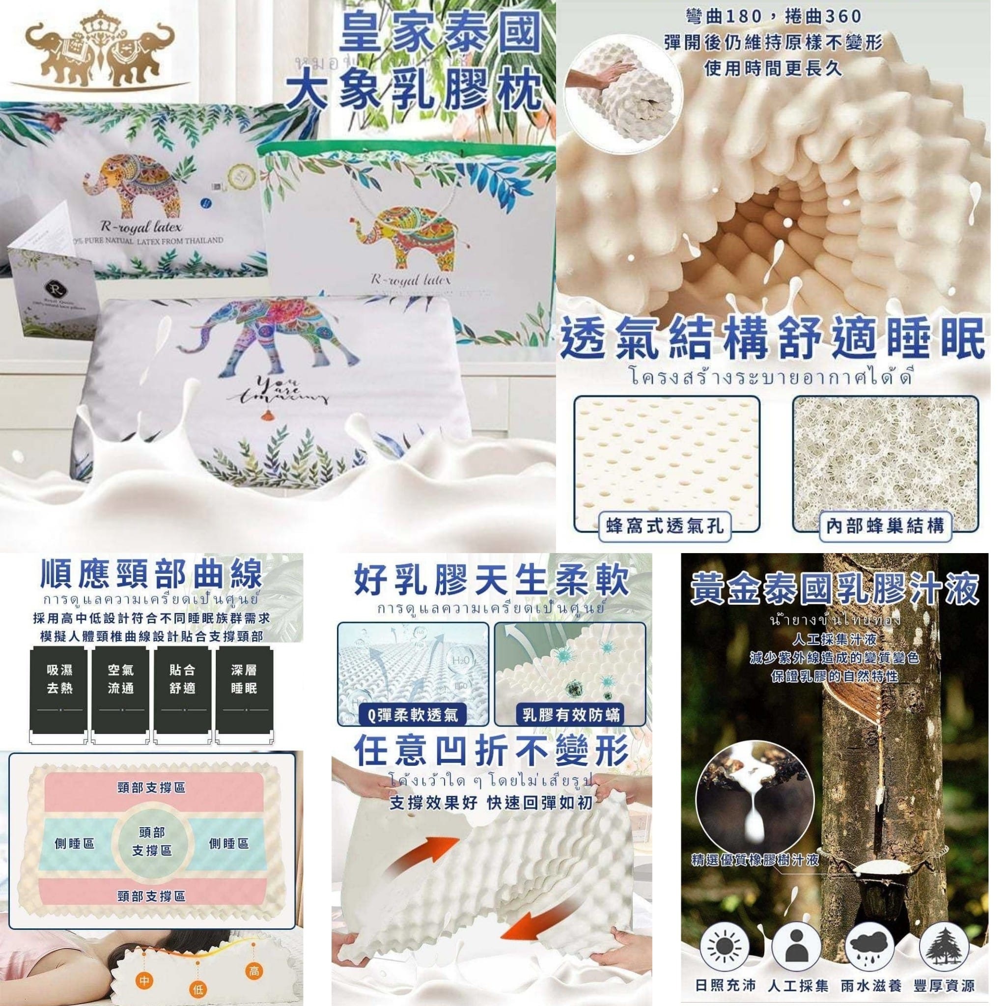 皇家泰國大象乳膠枕