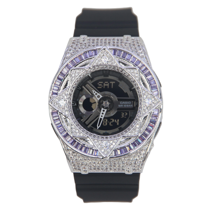 銀色 改裝手錶 BA-110XBC-1A - 紫圈魔法星