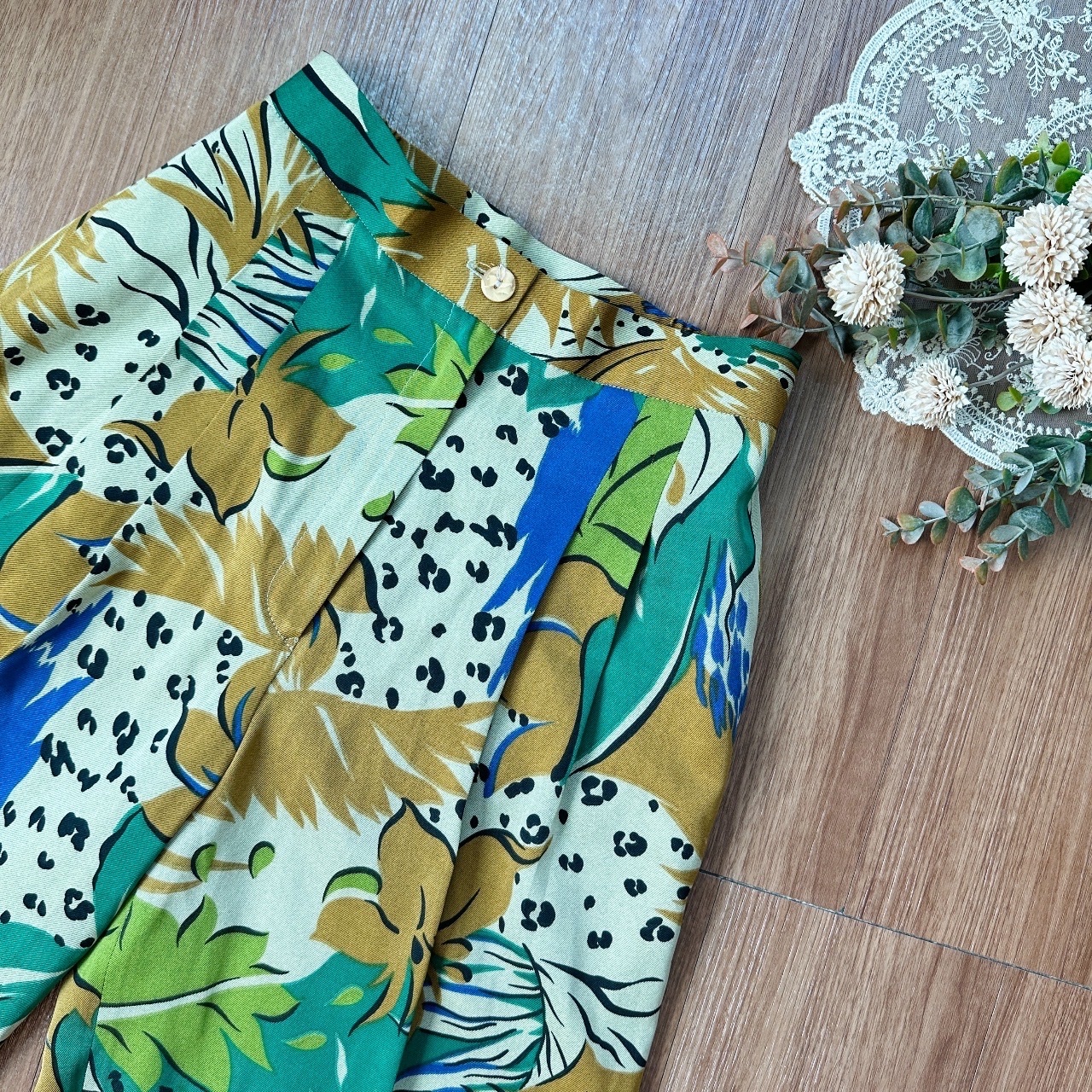 春遊踏青好心情古着闊褲