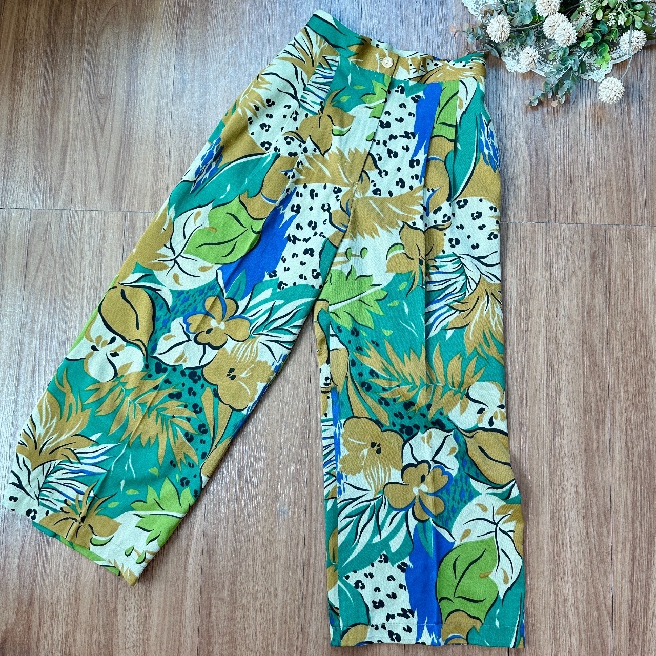 春遊踏青好心情古着闊褲