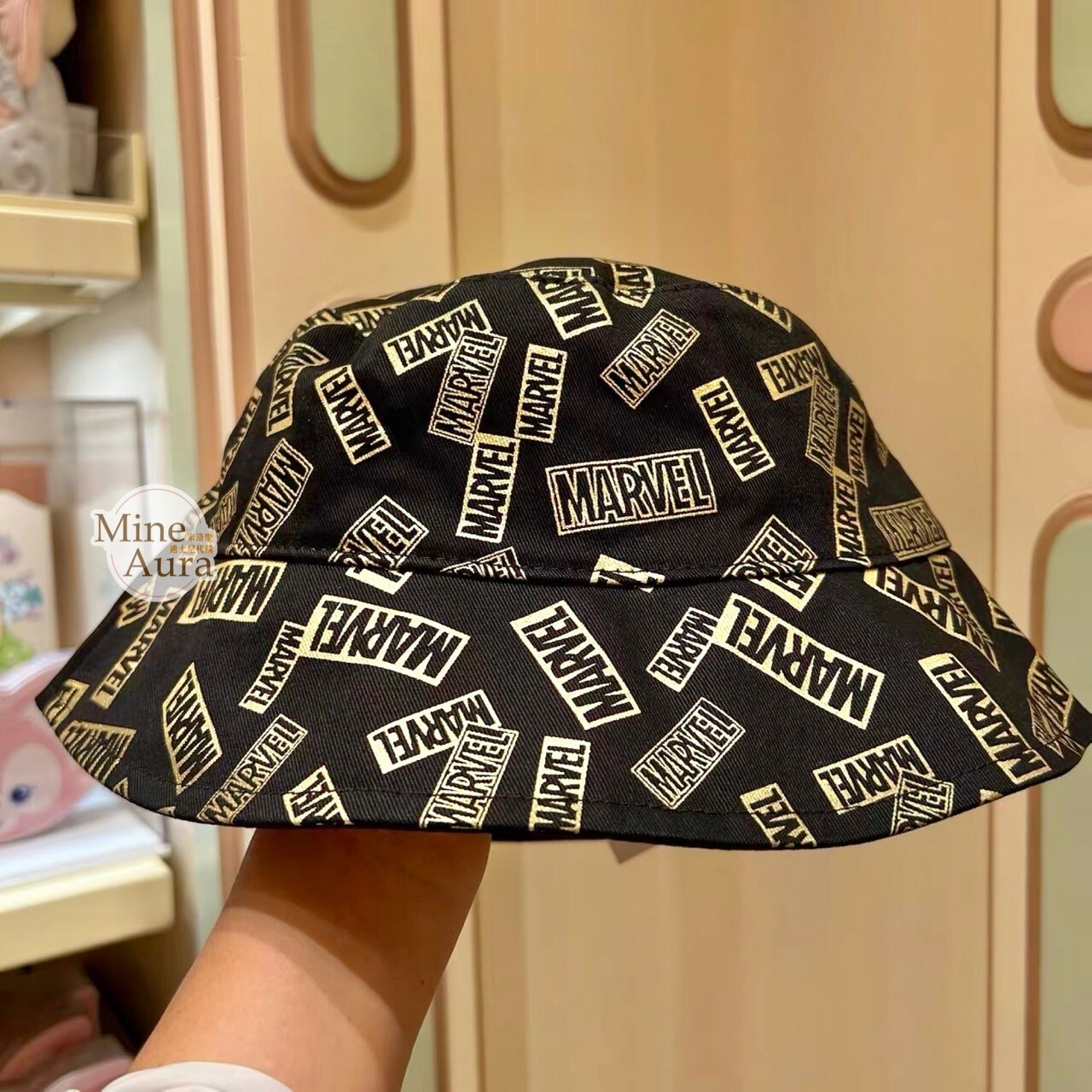(限時特價) 漫威 Marvel 滿版 標誌 logo 圖案 漁夫帽 帽子 -上海迪士尼樂園