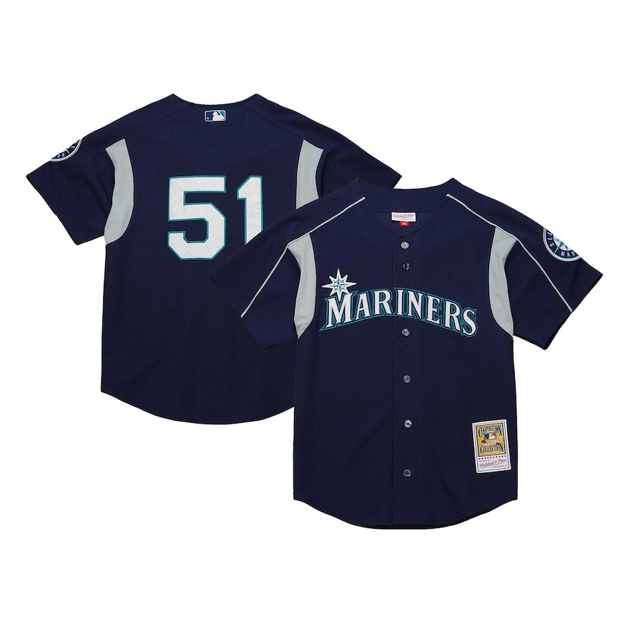 MLB球衣 Ichiro Suzuki 西雅圖水手深藍 M&N Cooperstown Collection Batting Practice Jersey 打擊練習衣 電繡 球員實穿 全新
