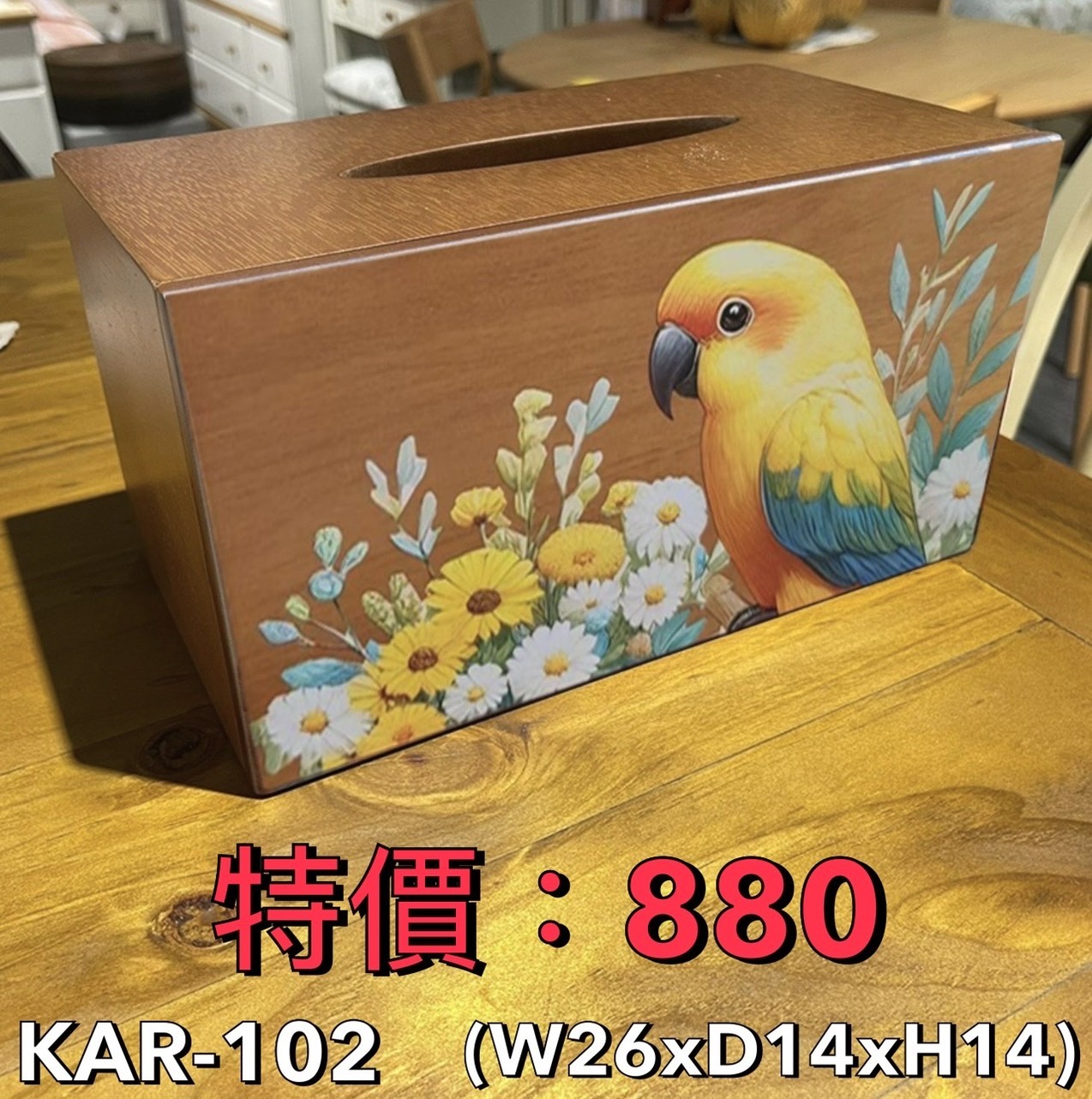 長方面紙盒-鸚鵡