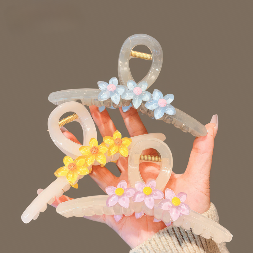 Sweet Crystal Flower Hair Claw