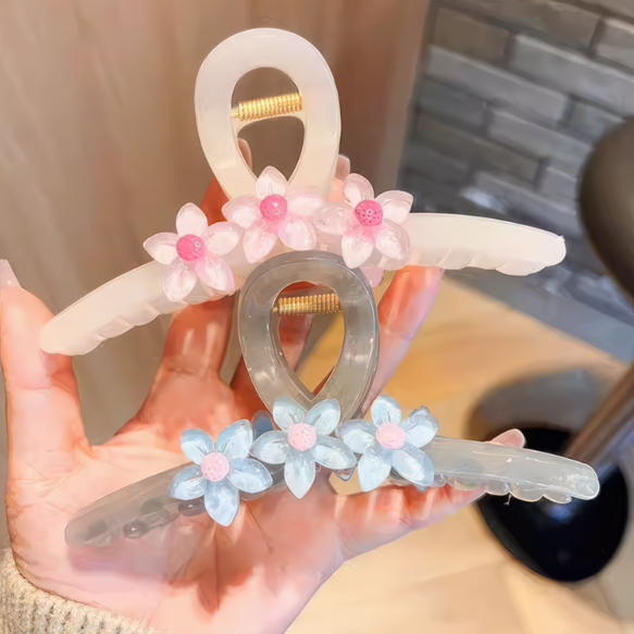 Sweet Crystal Flower Hair Claw