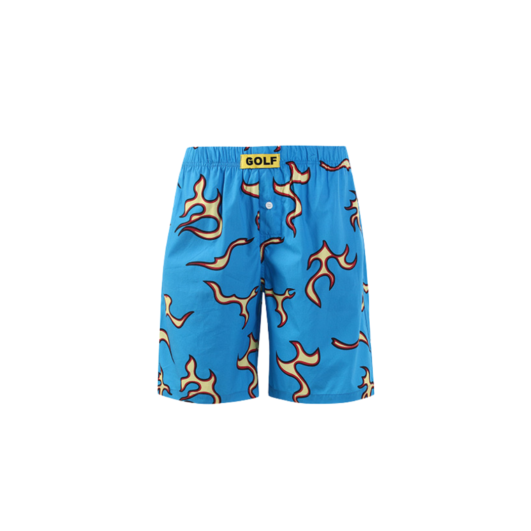 【NICE 歐美日韓代購】24SS GOLF WANG 潮牌🔥滿版藍色火焰休閒短褲 五分褲 沙灘褲 戶外