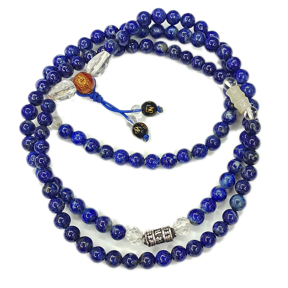 轉經輪{純銀}+青金石108念珠6mm【十方】150335