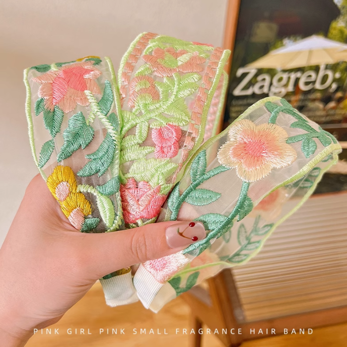 New Chinese Style Embroidered Flower Headband