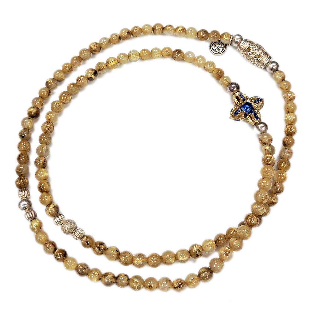 十字杵925銀+頂級鈦晶108念珠6mm【十方】142292