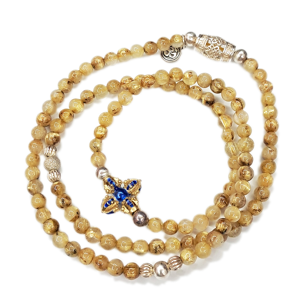 十字杵925銀+頂級鈦晶108念珠6mm【十方】142292