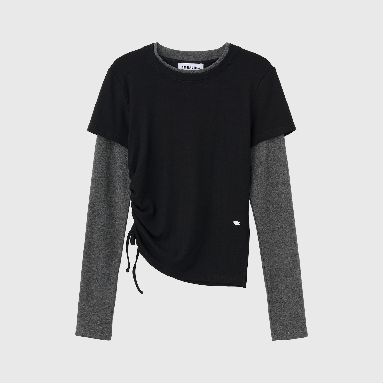 [GENERAL IDEA] SHIRRING HALF LAYERED T-SHIRT