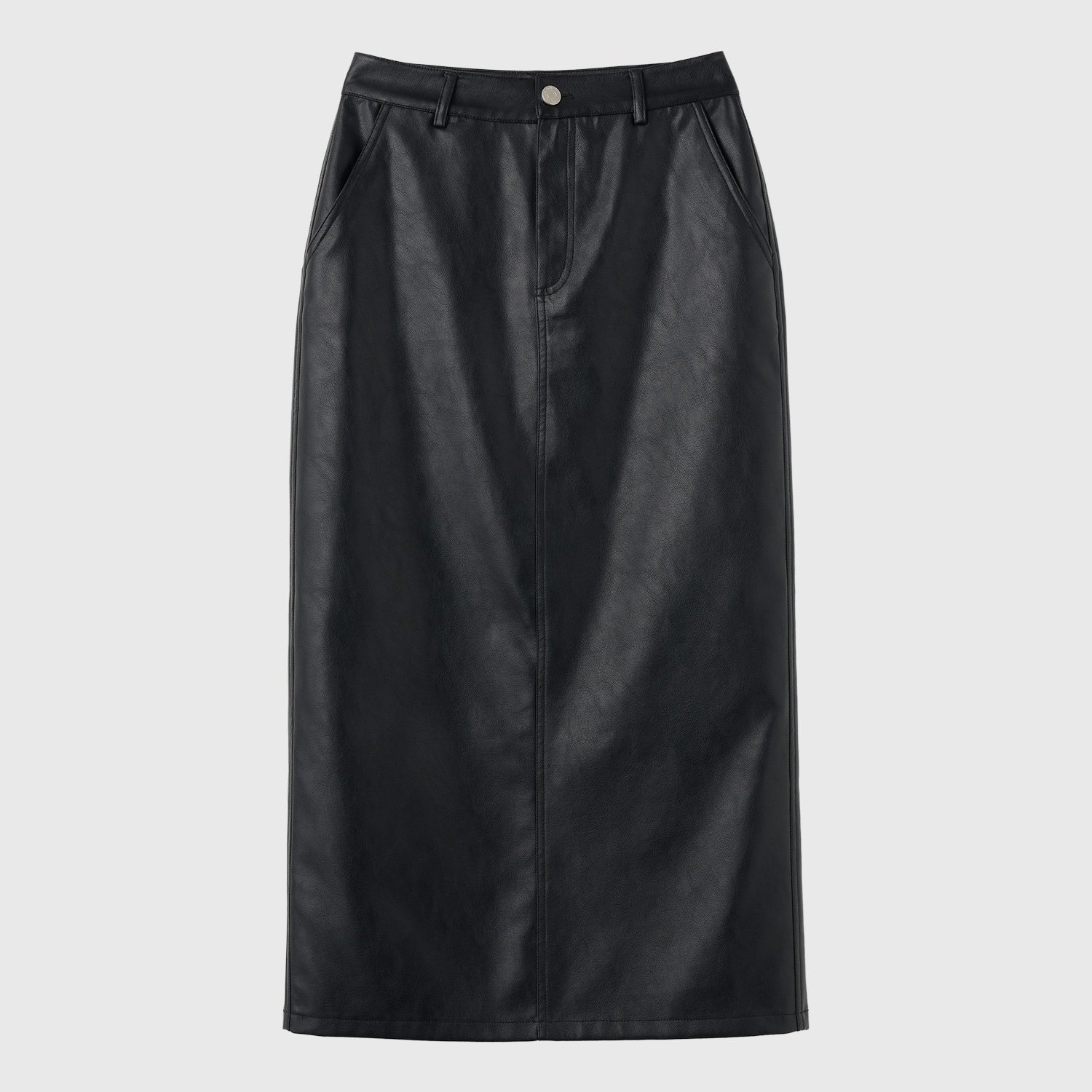 [GENERAL IDEA] H-LINE ECO-LEATHER LONG SKIRT