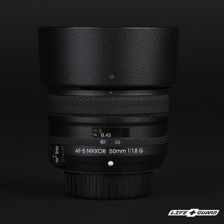 LIFE+GUARD 鏡頭貼膜安裝示意，適用 Nikon AF-S 50mm F1.8 G