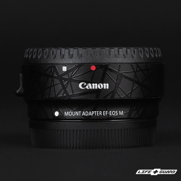 LIFE+GUARD 鏡頭貼膜安裝示意，適用 Canon EF-EOS M