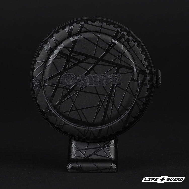 LIFE+GUARD 鏡頭貼膜安裝示意，適用 Canon EF-EOS M