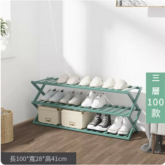 Popular shoe rack, simple installation-free folding shoe cabinet to store multi-layer dust-proof slippers and shoe cabinet (3 layers 100 [new green])