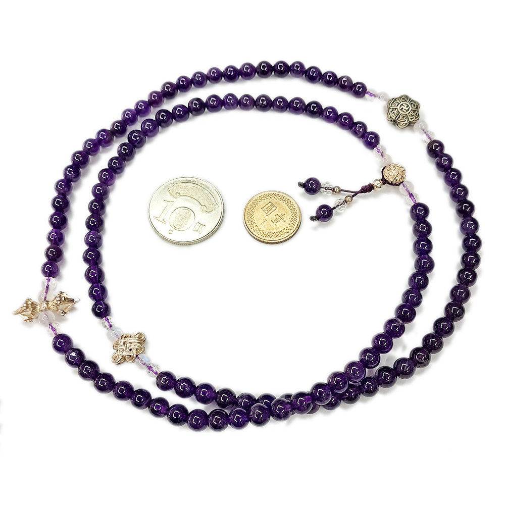 六字真言925銀紫水晶108念珠6mm【十方】146672