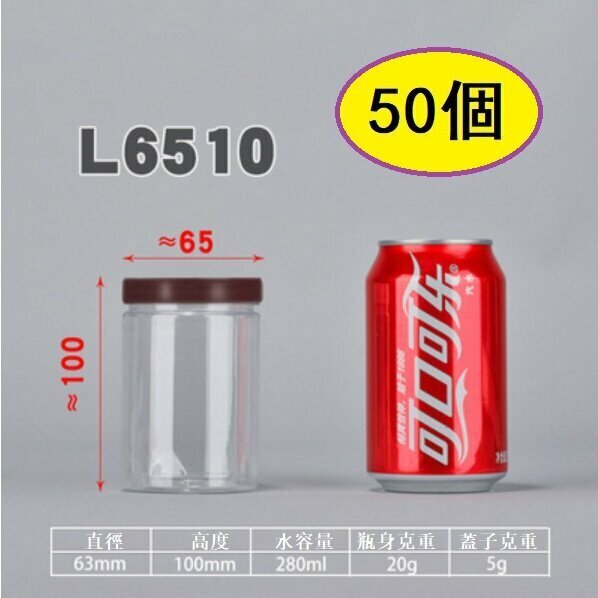 爆款（50個）棗紅蓋PET食品密封罐（L6510-20g 直徑6.3*高10CM/棗紅/薄）