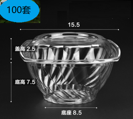 爆款（100套）塑膠拼盤果切盒（500克SL1000【透明】100套）