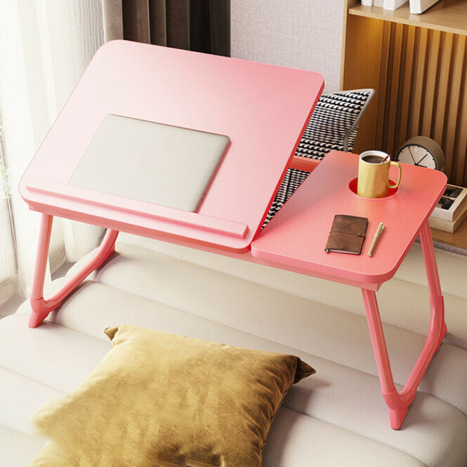 Popular five-level adjustable student bedroom artifact with stable support for folding small table (pink feet)