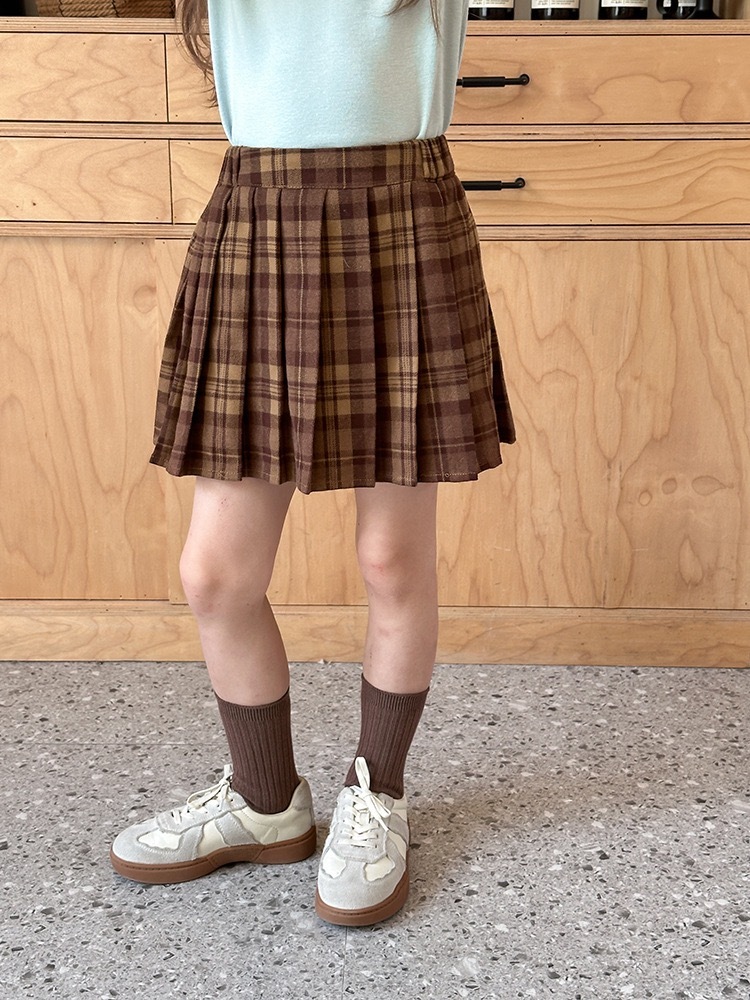 英倫風格子百褶裙