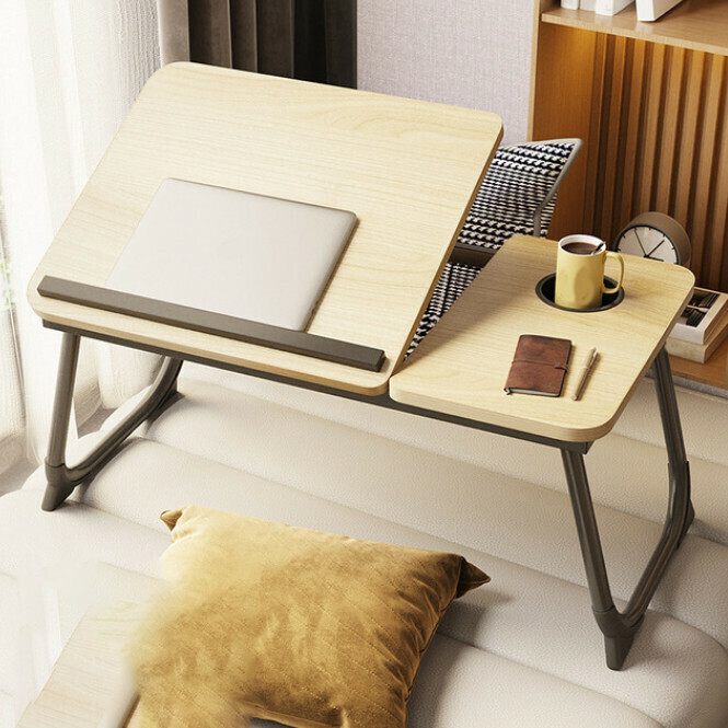 Popular five-level adjustable student bedroom artifact with stable support for folding small table (log black feet)